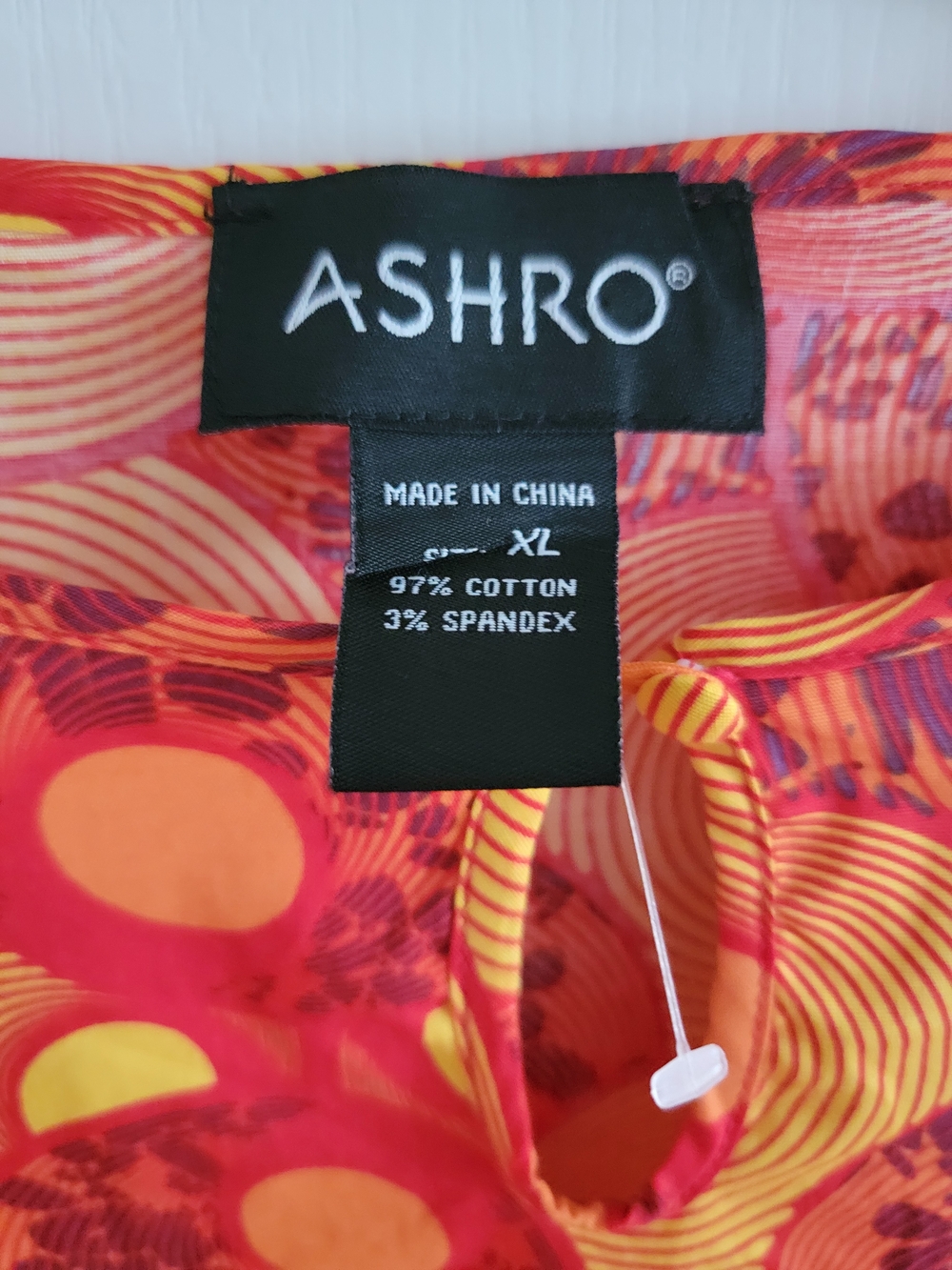 Ashro Orange and Yellow Geo Puff Sleeve Blouse - Picture 11 of 13